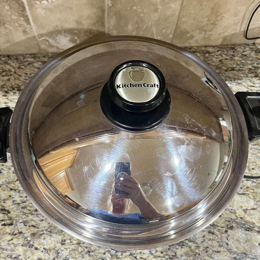 Kitchen Craft Americraft 6 Qt Saucepan Stainless Elec. Slow Cooker Base Lid - Picture 6 of 16